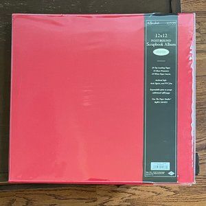 The Paper Studio 12X12 Red Cloth Scrapbook Album 20 page NEW